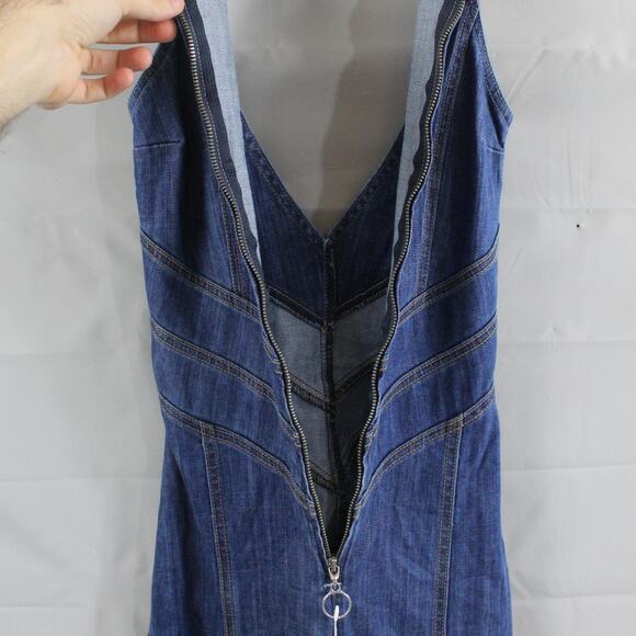 Revice Jumpsuit Womens Extra Small Hollywood Heartthrob Flare Denim Blue Retro - Picture 9 of 16